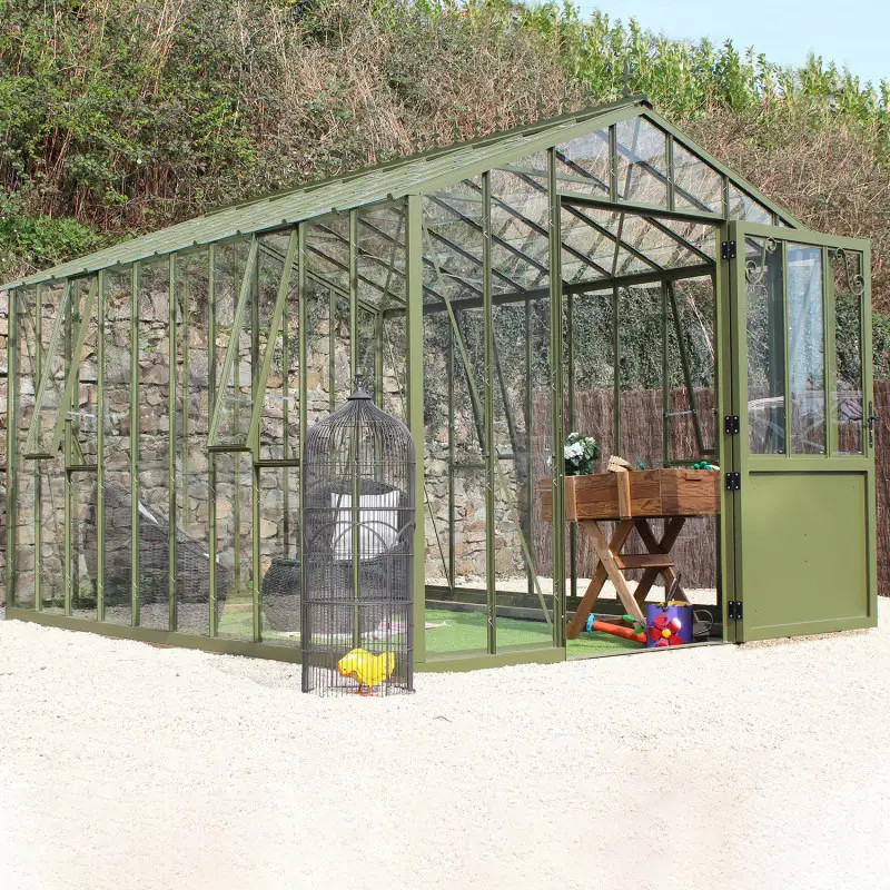 Glashaus AUTHENTIQUE Breite 2,75 m mit Aluminium-Fundamentrahmen