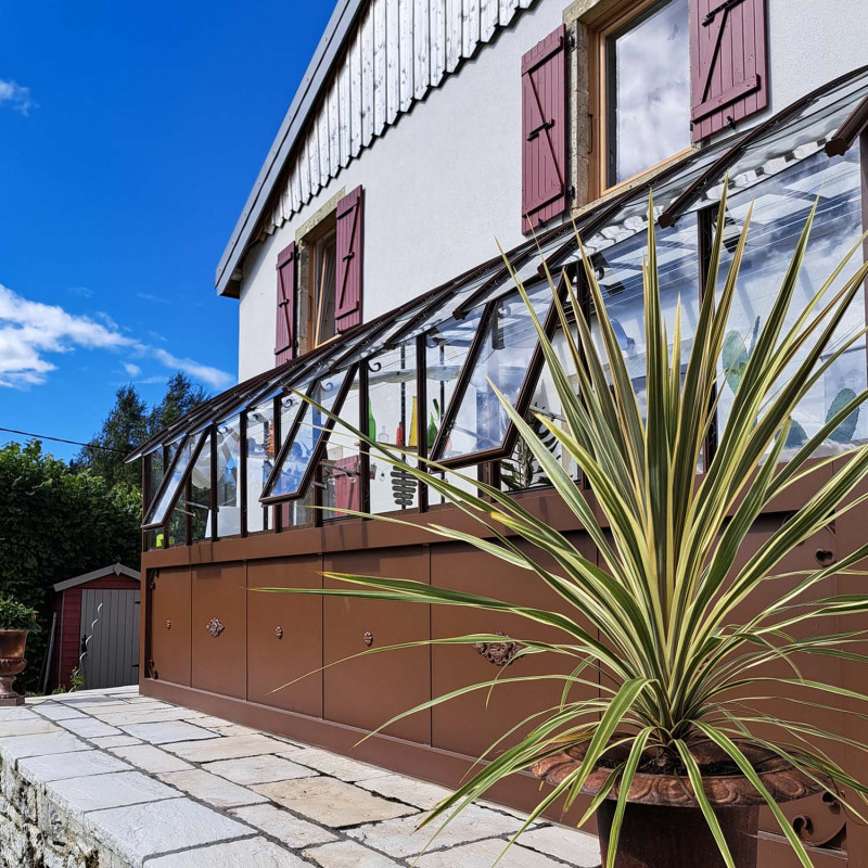 Glashaus CHAMBORD Breite 2,80 m mit Aluminiumsockel