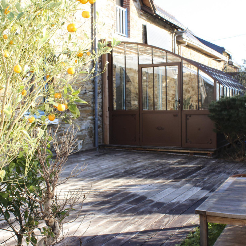 Glashaus CHAMBORD Breite 2,80 m mit Aluminiumsockel