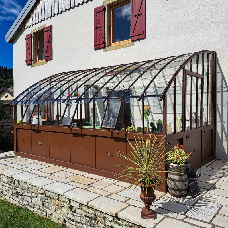 Glashaus CHAMBORD Breite 2,80 m mit Aluminiumsockel