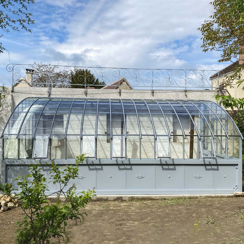 Glashaus CHAMBORD Breite 2,80 m mit Aluminiumsockel