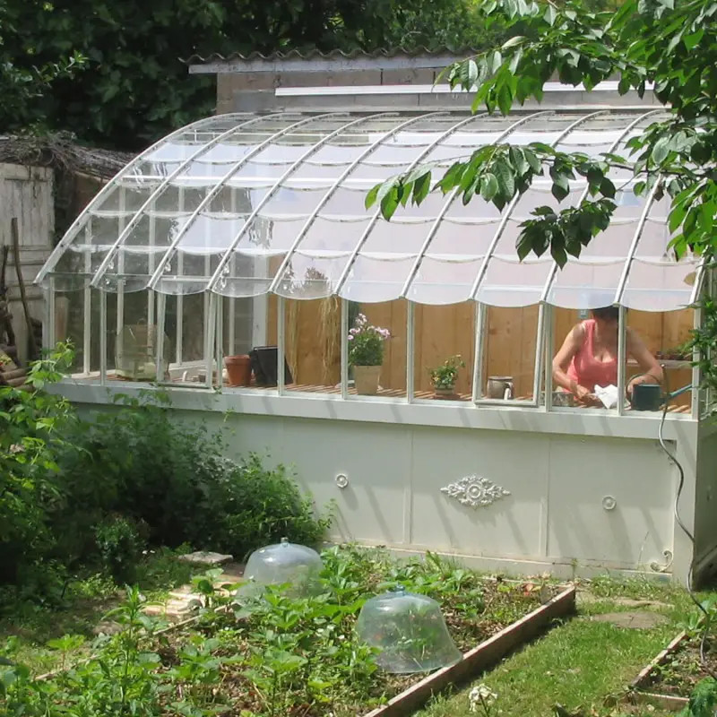 Glashaus CHAMBORD Breite 2,80 m mit Aluminiumsockel