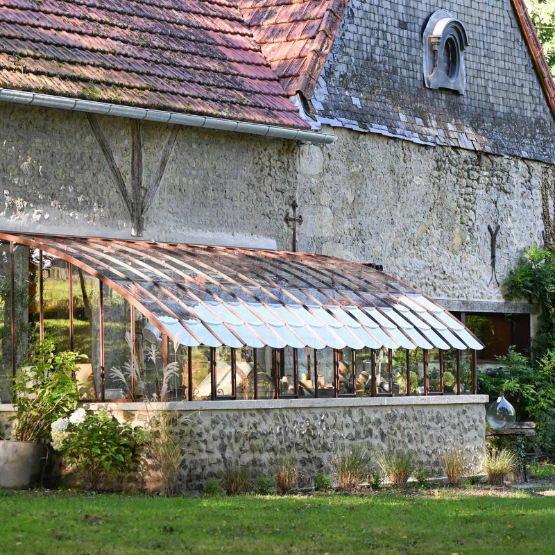 Serre à l'ancienne CHAMBORD largeur 2.80 m sur muret