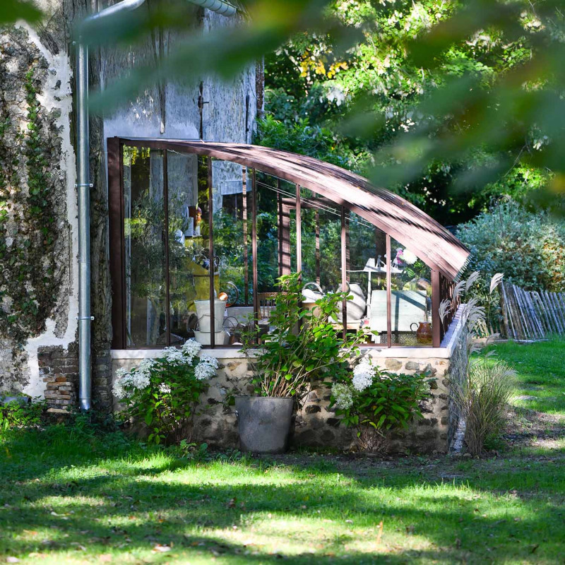 Serre à l'ancienne CHAMBORD largeur 2.80 m sur muret