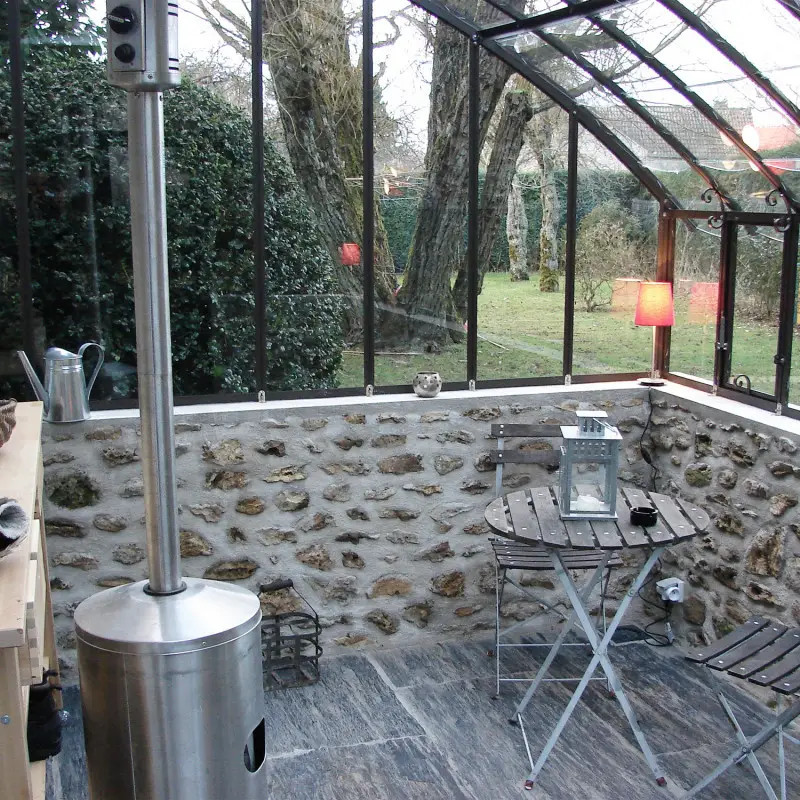 Glashaus CHAMBORD Breite 2,80 m mit Mauersockel