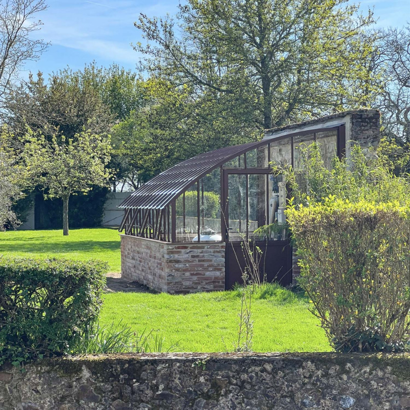 Glashaus CHAMBORD Breite 2,80 m mit Mauersockel