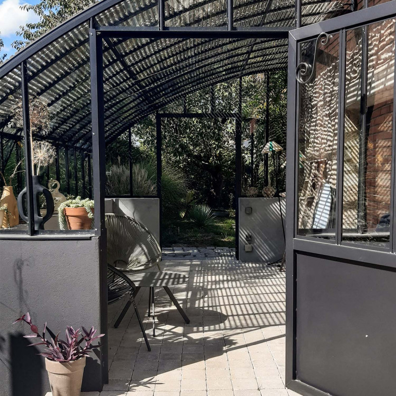 Glashaus CHAMBORD Breite 2,80 m mit Mauersockel