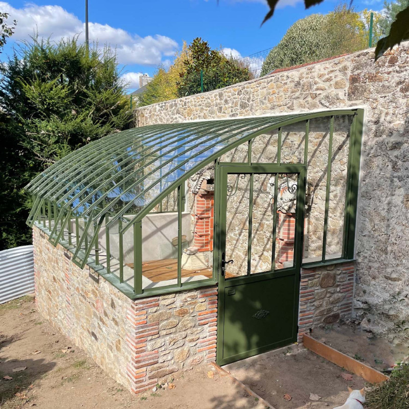 Glashaus CHAMBORD Breite 2,80 m mit Mauersockel
