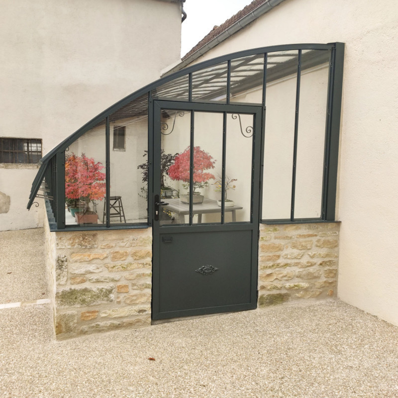 Glashaus CHAMBORD Breite 2,80 m mit Mauersockel
