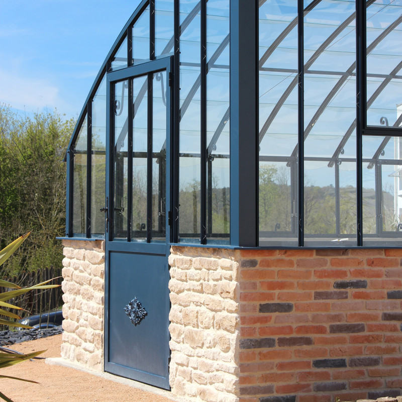 Glashaus VERSAILLES Breite 2,80 m mit Mauersockel