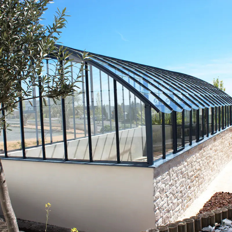 Glashaus VERSAILLES Breite 2,80 m mit Mauersockel