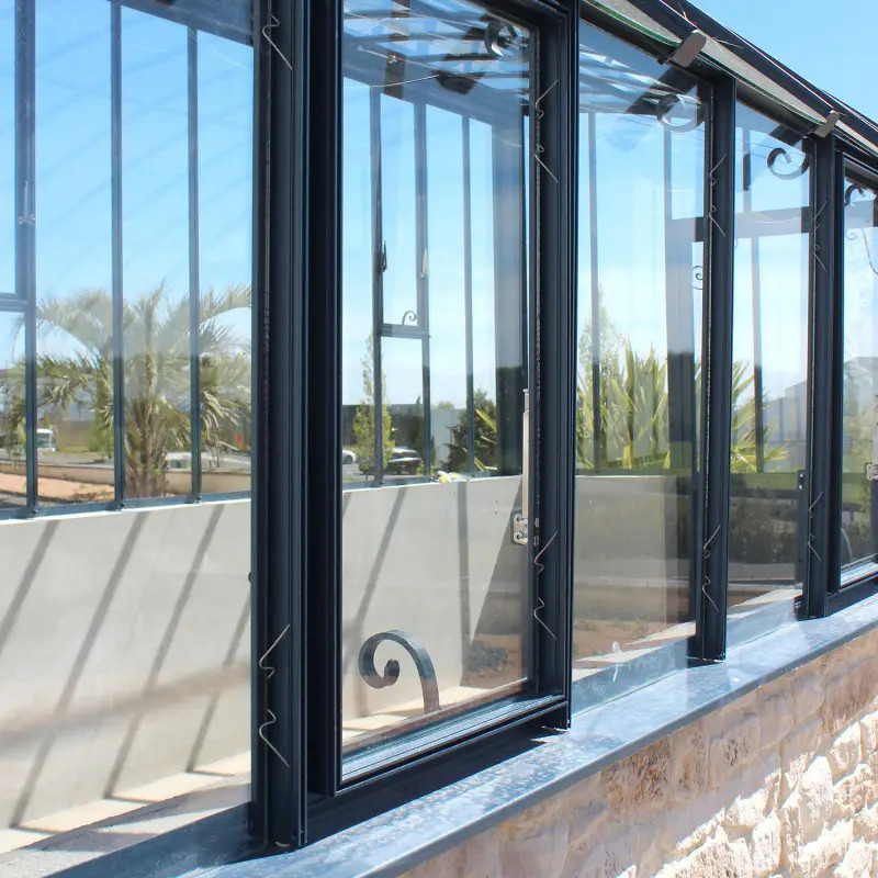 Glashaus VERSAILLES Breite 2,80 m mit Mauersockel