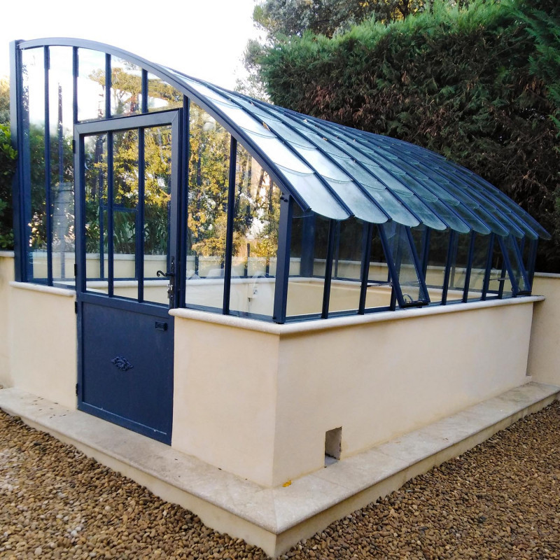 Glashaus VERSAILLES Breite 2,80 m mit Mauersockel