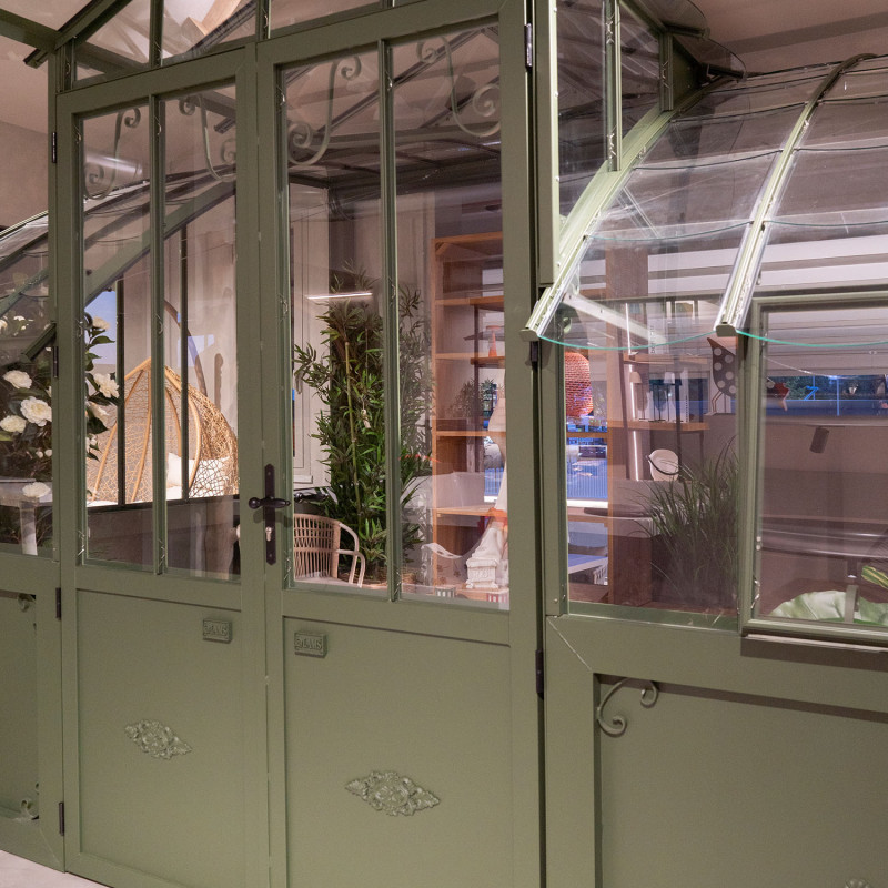 Glashaus MONTESQUIEU Breite 2,80 m mit Aluminiumsockel