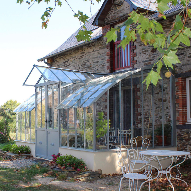 Glashaus MONTESQUIEU Breite 2,80 m mit Mauersockel