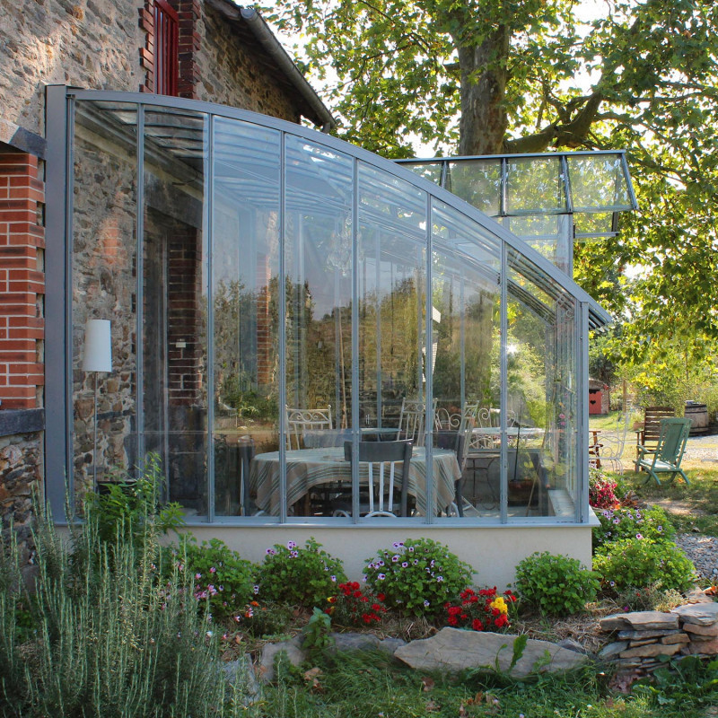 Glashaus MONTESQUIEU Breite 2,80 m mit Mauersockel