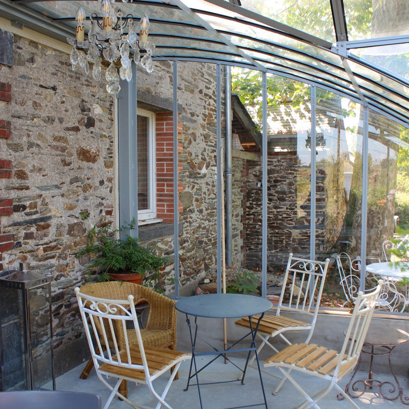 Glashaus MONTESQUIEU Breite 2,80 m mit Mauersockel