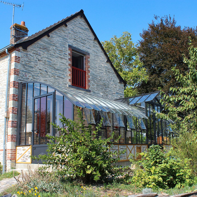 Glashaus MONTESQUIEU Breite 2,80 m mit Mauersockel