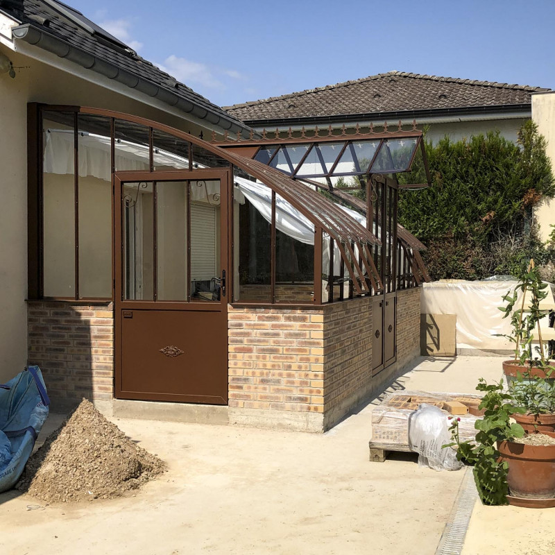 Glashaus MONTESQUIEU Breite 2,80 m mit Mauersockel