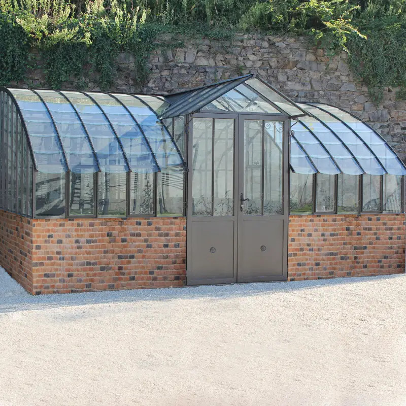 Glashaus MIRABEAU Breite 2,80 m mit Mauersockel