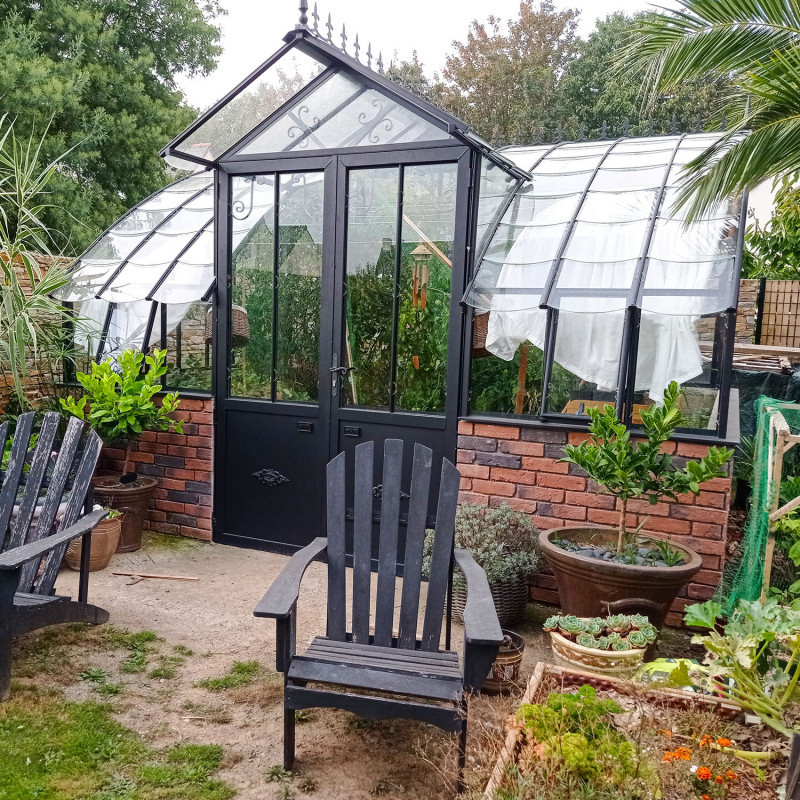 Glashaus MIRABEAU Breite 2,80 m mit Mauersockel