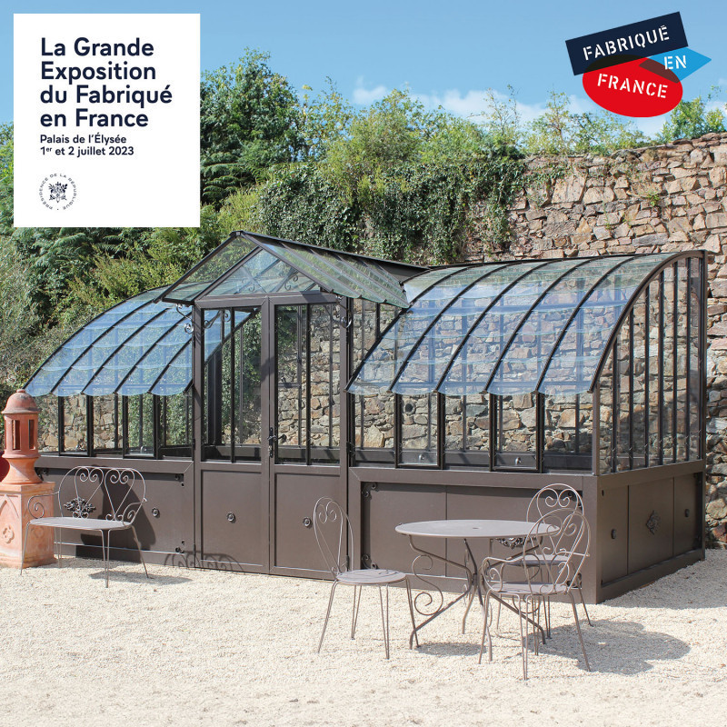 Glashaus MIRABEAU Breite 2,80 m mit Aluminiumsockel