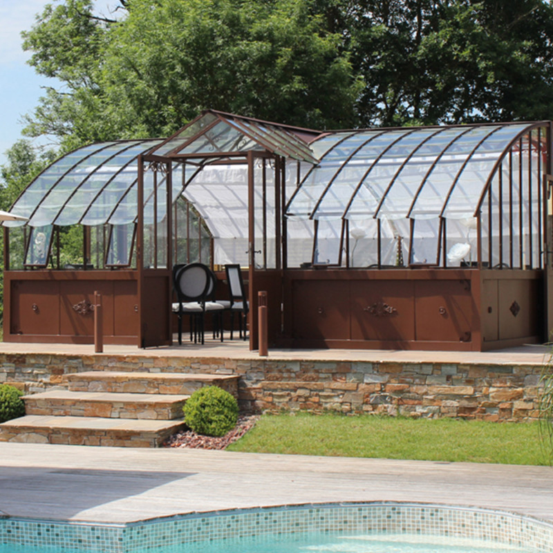 Glashaus AMBOISE Breite 5,60 m mit Aluminiumsockel