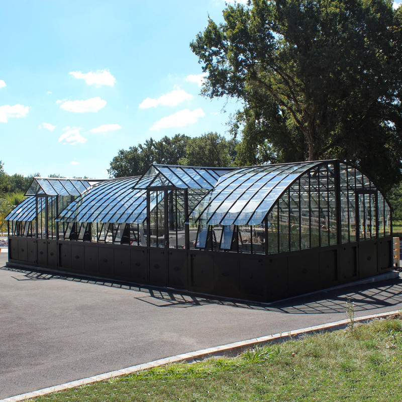 Glashaus AMBOISE Breite 5,60 m mit Aluminiumsockel