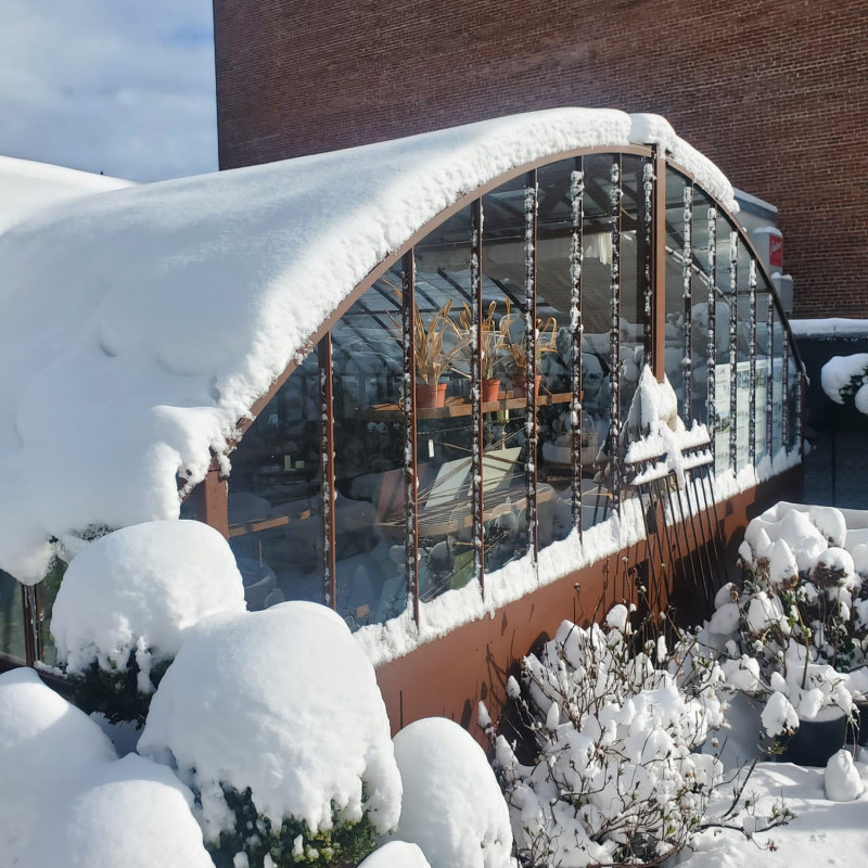 Glashaus AMBOISE Breite 5,60 m mit Aluminiumsockel