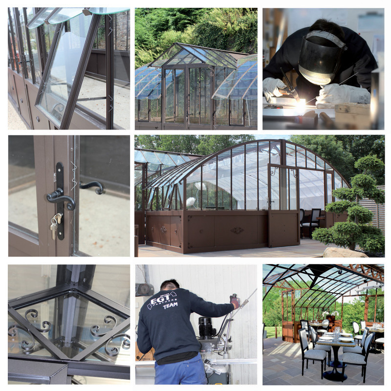 Serre à l'ancienne AMBOISE largeur 5.60 m sur embase aluminium