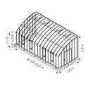 Glashaus CHAMBORD Breite 2,80 m mit Aluminiumsockel