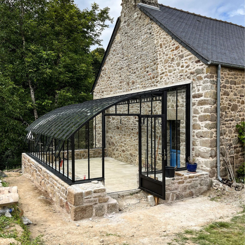 Glashaus CHAMBORD Breite 3,70 m mit Mauersockel