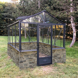 Gewächshaus LUXIA mit Mauersockel Breite 2,36 m