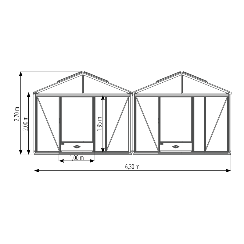 Gewächshaus SUPRA 2 Kapellen