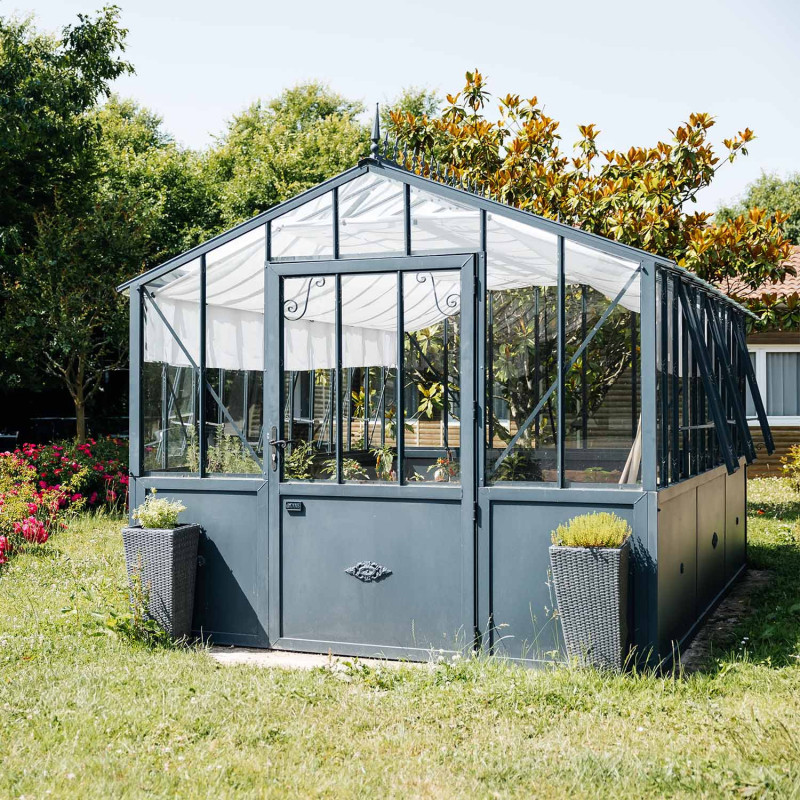 Glashaus CLASSIQUE Breite 2,75 m mit Aluminiumsockel