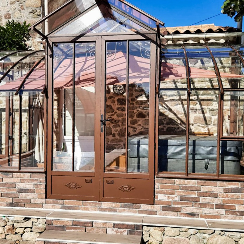 Glashaus MONTESQUIEU Breite 2,80 m mit Mauersockel