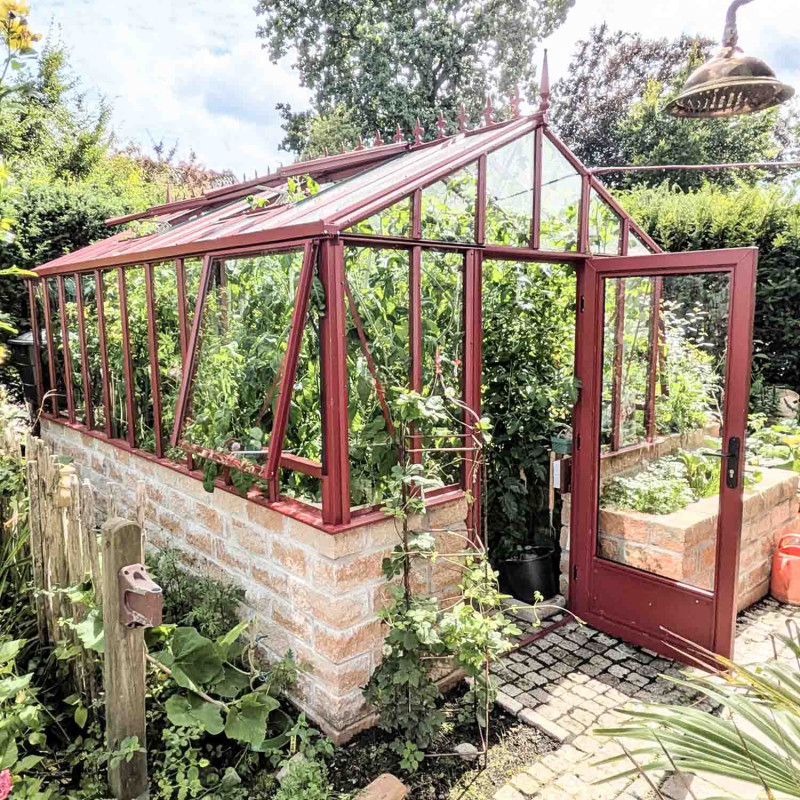 Gewächshaus LUXIA Retro mit Mauersockel Breite 2,36 m