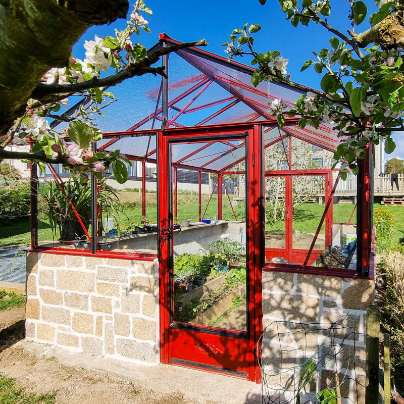 Gewächshaus LUXIA mit Mauersockel Breite 3,09 m