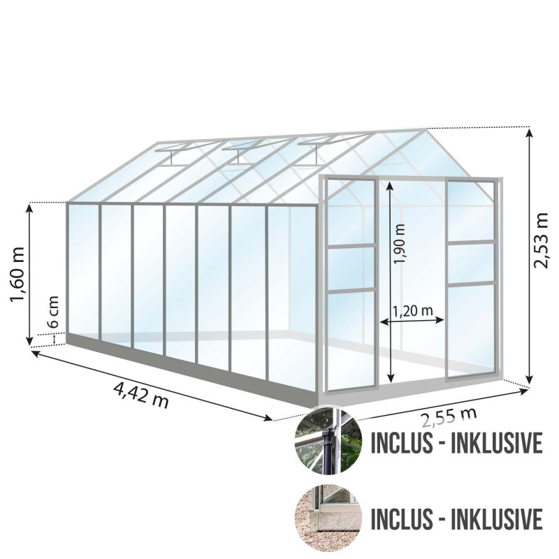 Gewächshaus LAURUS 11,30 m²