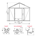 Gewächshaus LUXIA mit Mauersockel Breite 3,09 m
