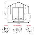 Gewächshaus LUXIA Retro mit Mauersockel Breite 3,09 m