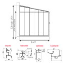 Anlehngewächshaus LUXIA Retro Breite 2,32 m