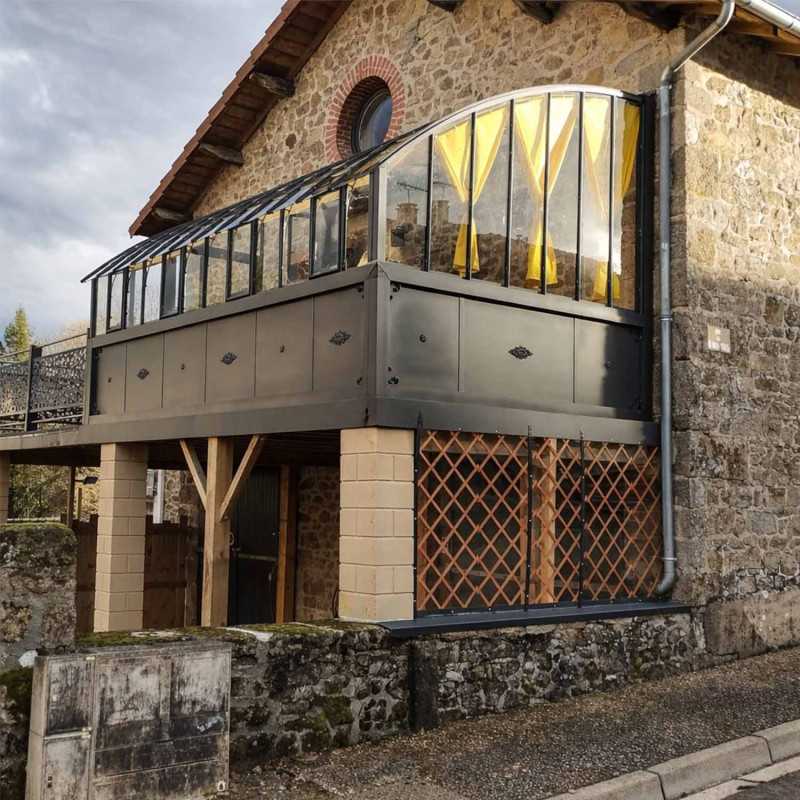 Glashaus CHAMBORD Breite 2,80 m mit Aluminiumsockel