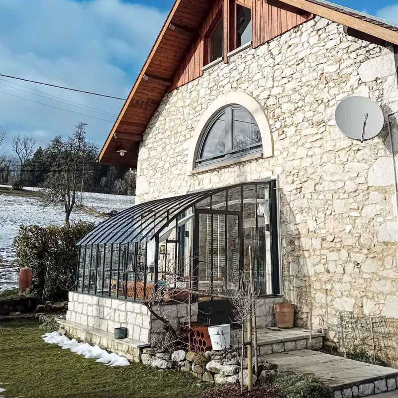 Serre CHAMBORD largeur 2,80 m sur muret