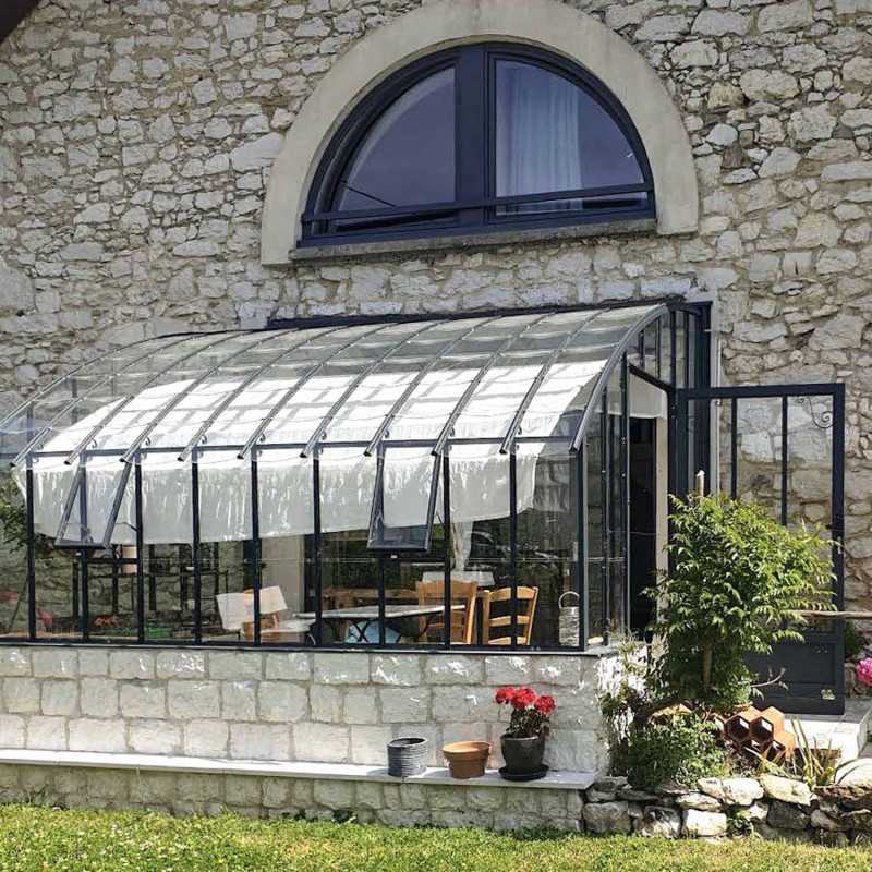 Glashaus CHAMBORD Breite 2,80 m mit Mauersockel