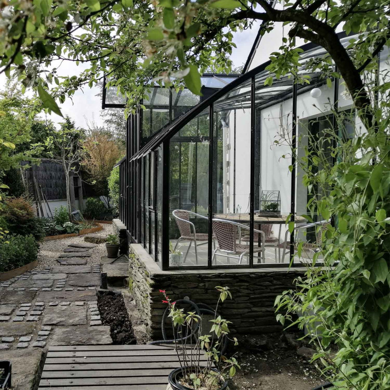 Glashaus MONTESQUIEU Breite 2,80 m mit Mauersockel