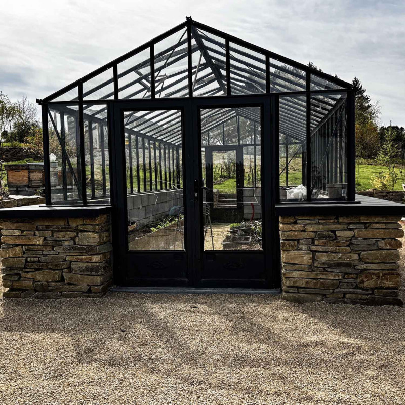 Serre LUXIA Rétro sur Muret largeur 3,09 m