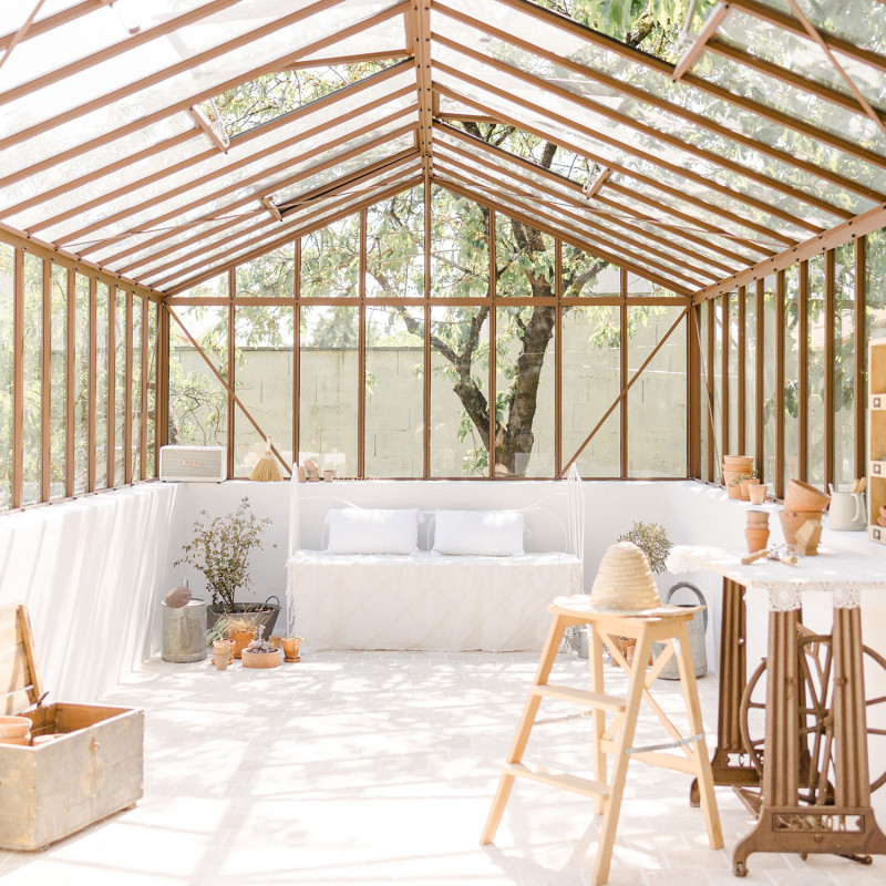 Gewächshaus LUXIA Retro mit Mauersockel Breite 3,09 m