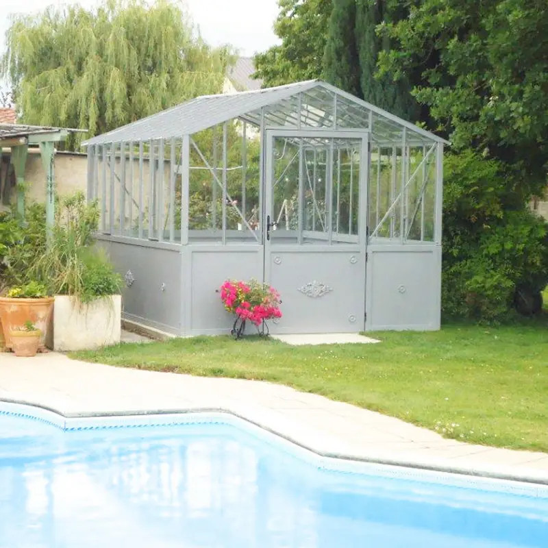 Glashaus CLASSIQUE Breite 2,75 m mit Aluminiumsockel