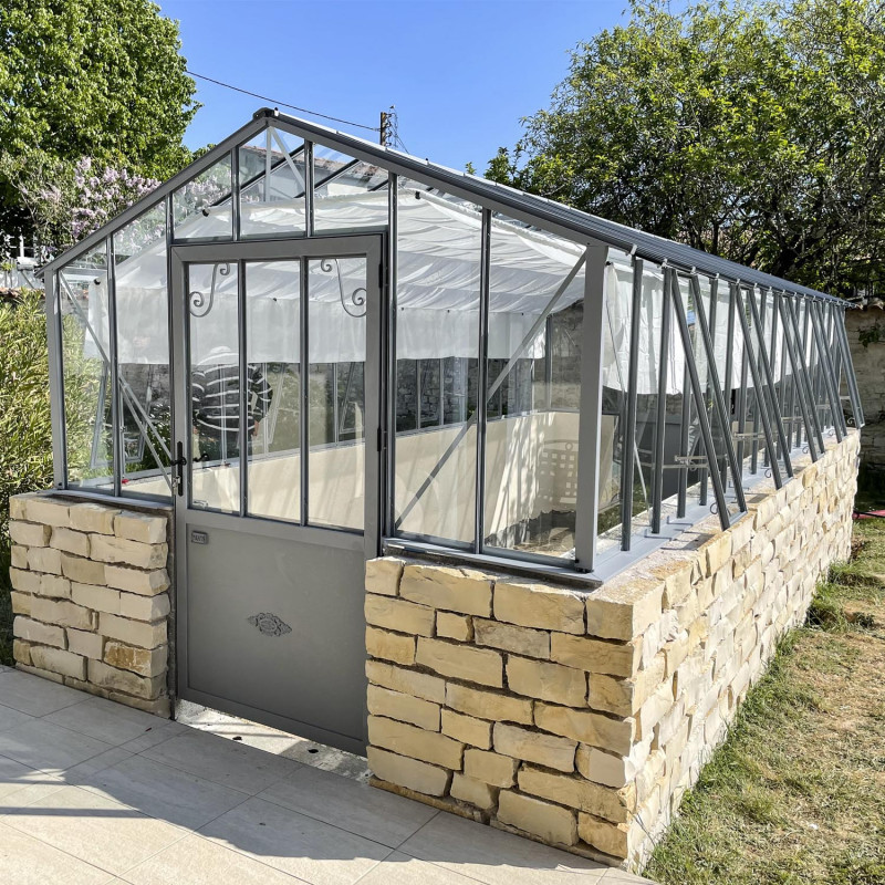 Glashaus CLASSIQUE Breite 2,75 m mit Mauersockel